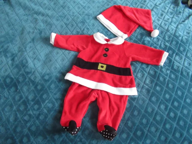 Pyjama père noël bébé + bonnet Taille 1 mois 56 cm