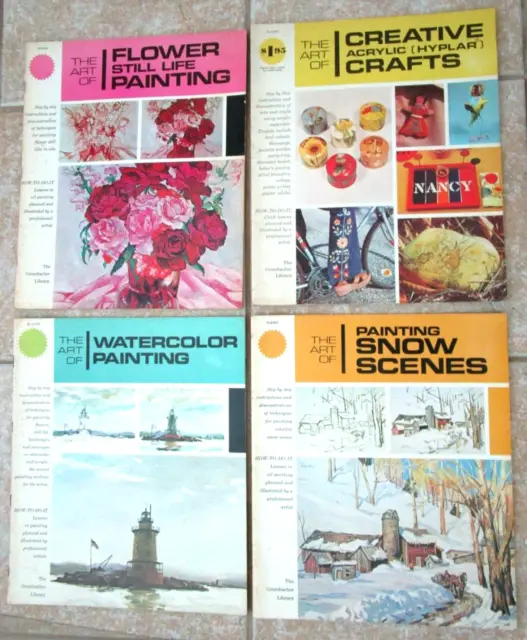 Libros de instrucciones de arte de colección de la Biblioteca Grumbacher de la década de 1960 4 pasos a paso - A16