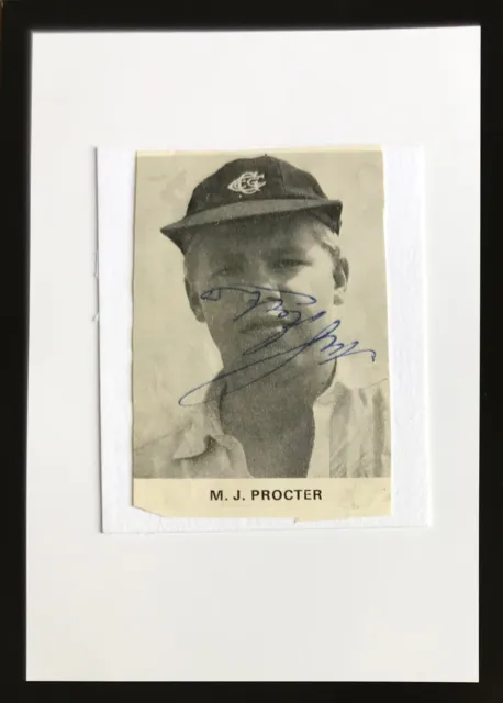 Mike Proctor South African Cricketer   , Original Autograph on 6 x 4 Card