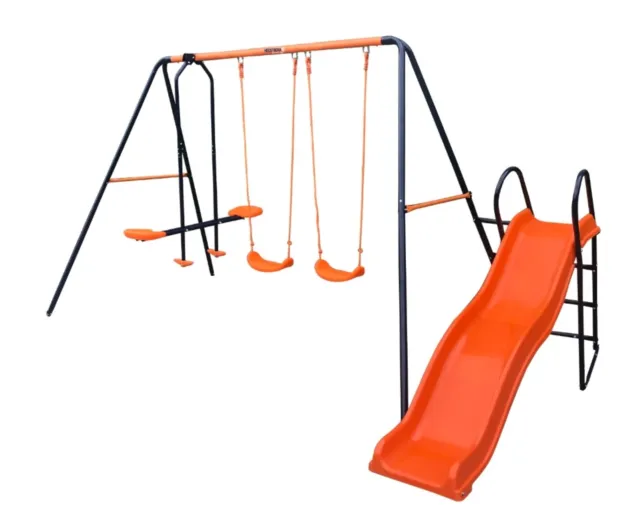 Hedstrom Europa Sturdy Wavy Slide Double Swing and Glider 36m - 10 yrs