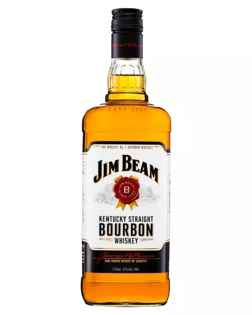 Jim Beam White Label Bourbon Whiskey 1.125L Bottle