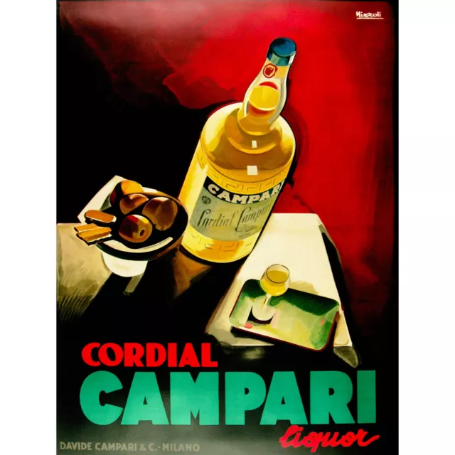 Advert Drink Alcohol Liquor Bottle Cordial Milan Italy 30X40 Cms Fine Art Print