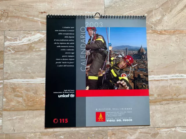 Calendario Vigili del fuoco 2003 originale