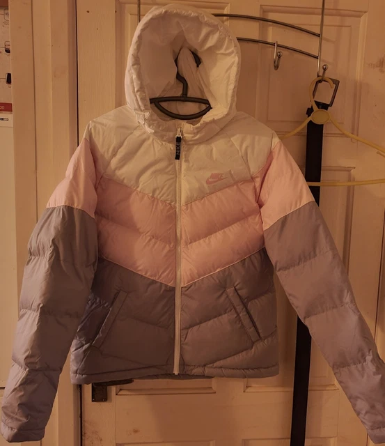 Giacca con cappotto tampone Nike rosa e nero per ragazza taglia XLarge 14-16 anni (158-170 cm)