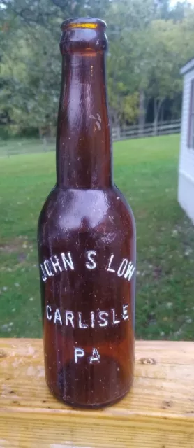 JOHN S LOW CARLISLE PA ambre pré-interdiction bouteille de bière haut couronne