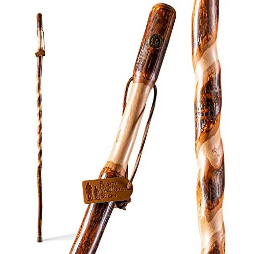 Rustic Wood Walking Stick 48 Inch (Pack of 1) Twisted Hickory