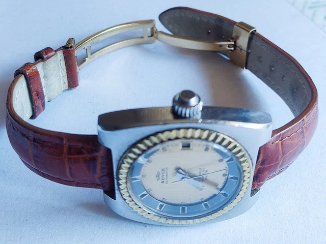 Montre Bracelet Homme Vintage R. Royce - Mécanique Manuelle 1970 - Cadran Champagne, Boîtier Or