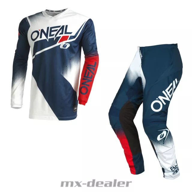 O'Neal Element Racewear Bleu Pantalon de Motocross Type Jersey MX Enduro Combo