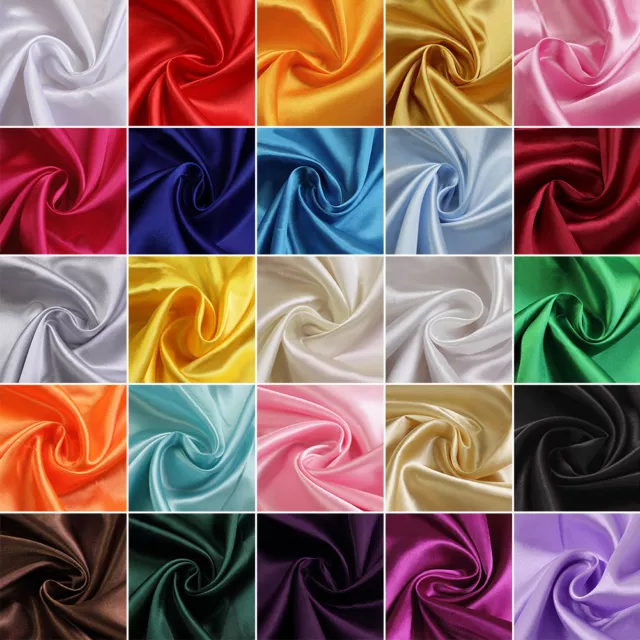 Glossy Solid Imitated Silk Satin Fabric DIY Dance Costume Clothing Wedding Dress