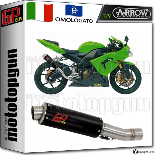 TERMINALE GP GUN by ARROW INOX NERO KAWASAKI ZX-10R 2004 04 2005 05