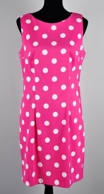 ALYX Womens SZ 12 Pink & White Polka Dot Sheath Dress ~ Barbiecore, Summer Fun