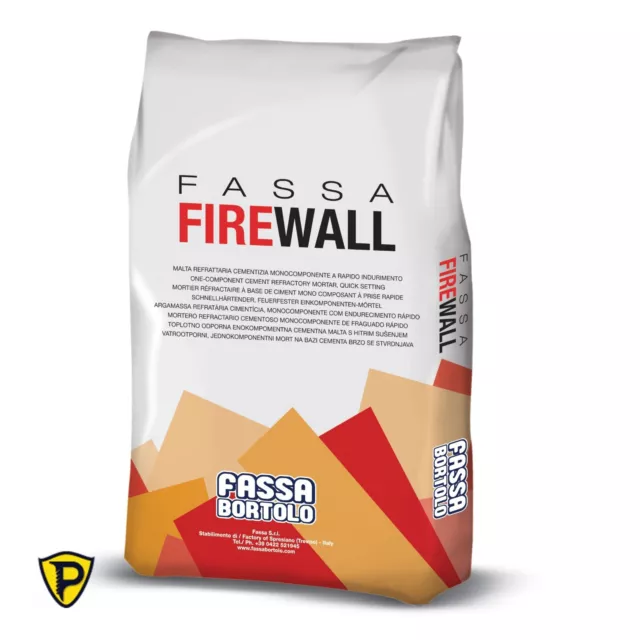 Cemento refrattario Alta tempera Rei Fassa FIREWALL Caminetti Canne Fumarie 5 Kg