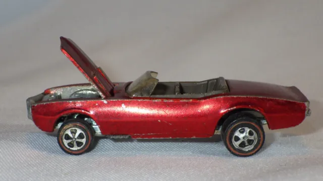 1968 Mattel Hot Wheels Redline Custom FIREBIRD - USA Red w/ Gray Interior