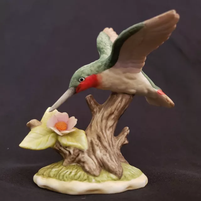 Hummingbird Porcelain Figurine George Good 1986 stamped signature 4.25" Vintage 3