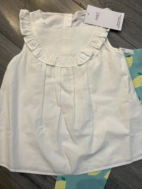 M&S girls age 3-4 top and leggings outfit bundle BNWT 2