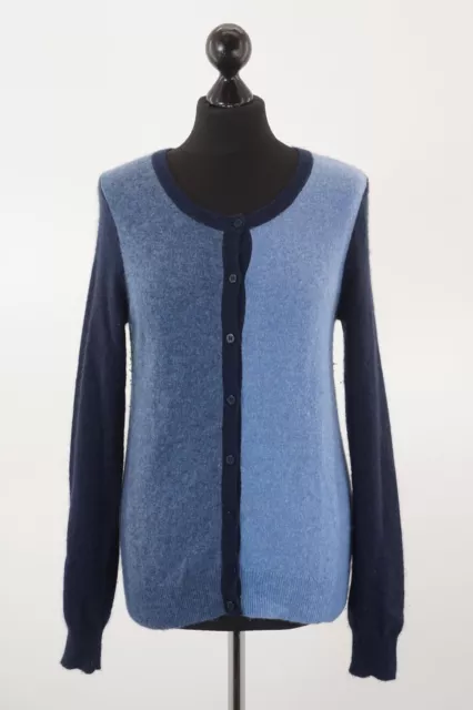 Cynthia Rowley Damen Cardigan Strickjacke M blau hellblau leicht 100% Kaschmir