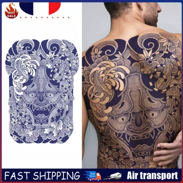 1PCS Full Back Covered Herbal Juice Tattoo Sticker for Adults 480x340mm (Demon)