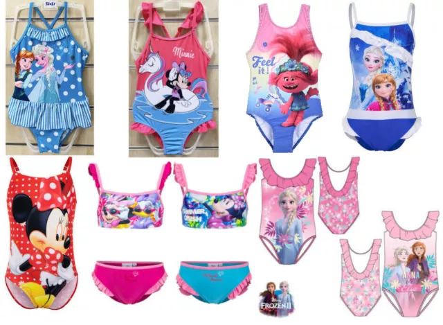 Disney Mädchen Bikini Badeanzug Trolls Frozen Minnie Maus Mouse NEU