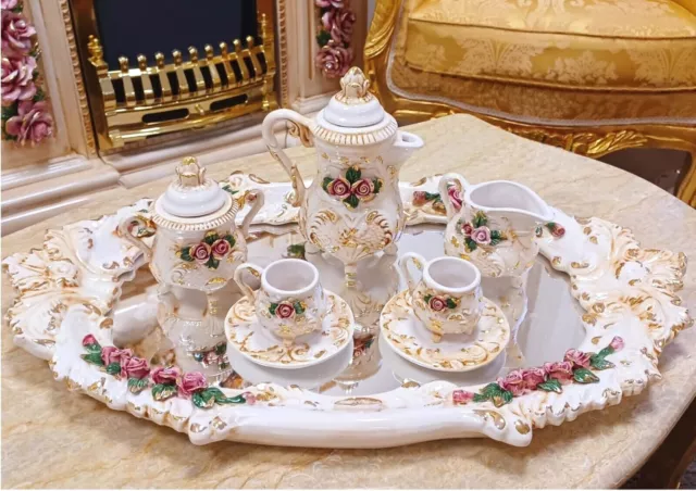 Service à thé/café en porcelaine dorée - Paul et Virginie - Mi