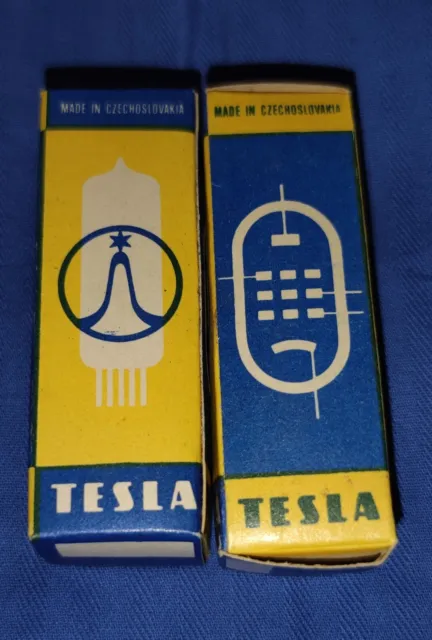 2x TESLA ECC82 12AU7 vintage Tubes Matched Pair New NOS NIB vacuum tubes 1974