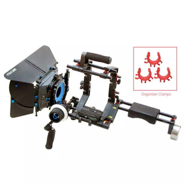 SHOOTVILLA Camera Cage Kit de hombro de 9” con caja Swing Away Matte y...