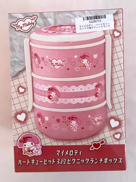 Sanrio My Melody Heart Cupid 3-Tier Picnic Lunch Box Pink - Japanese Prize