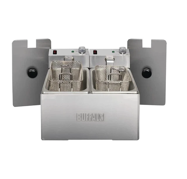 Fritteuse NEU 45% unter Neupreis! Profi Buffalo DB203 Doppelfritteuse 2x3L 2x2kW