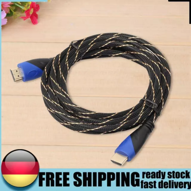 New Braided HDMI Cable V1.4 AV HD 3D for PS3 Xbox HDTV 1M-15M Meters 1080P DE