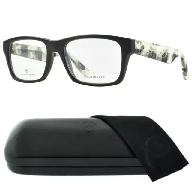 Alexander McQueen MCQ 0011 RIE Square Matte Black White Checkered Optical Frame