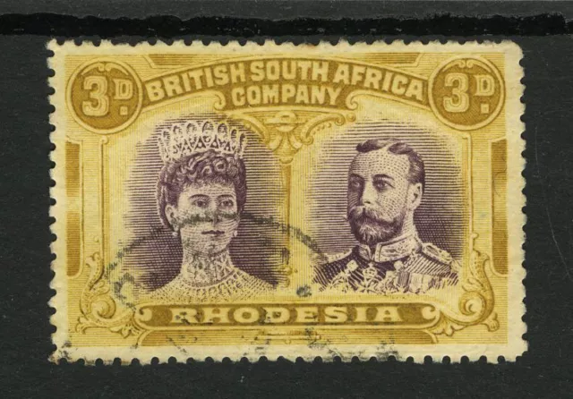 M18484 Rhodesia 1910 SG134 - 3d purple & ochre