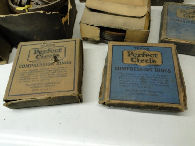 Perfect Circle & Misc Vintage COMPRESSION PISTON RING SETS Big Lot Rusty Look 2