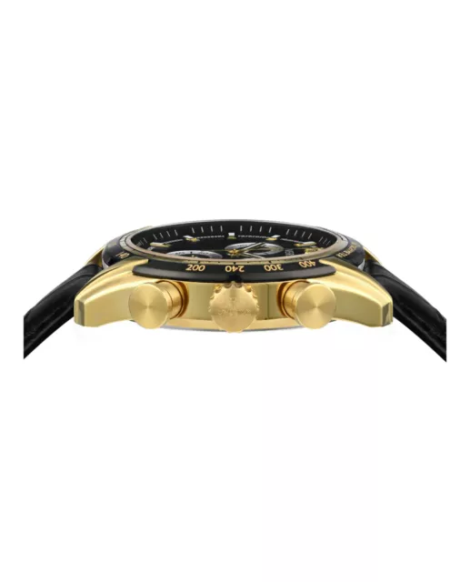 Versace Mens V-Ray Gold 44mm Strap Fashion Watch 2