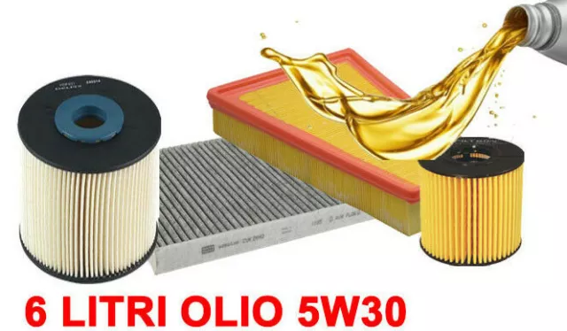 KIT 4 FILTRI TAGLIANDO OLIO 5W30 per FORD MONDEO 4 IV 2.0 TDCI DAL 04-2012