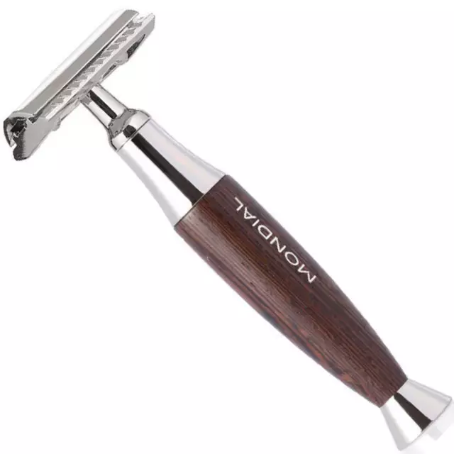 Mondial 1908 Edition Safety Razor Wenge Wood Handle Luxury Double Edge Shaving R 2