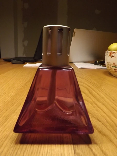 Lampe Berger En Verre Violet – Forme Pyramidale – Fabrication Française – Occasion Bon état