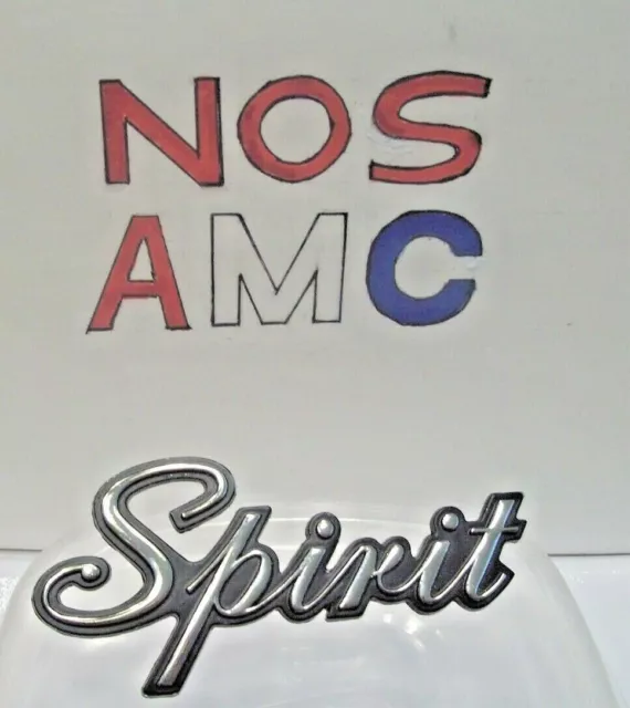 Am Amc American Motors 1 Nos 1980'S "Spirit" Chrome/Black Metal Emblem