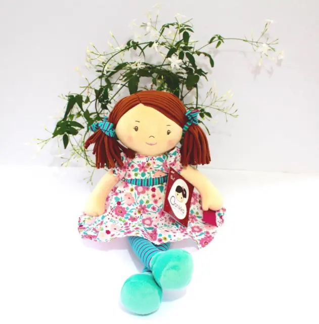 Personalised Rag Doll Fran 40cm Baby Toddler Any Name Embroidered Girl Bonikka