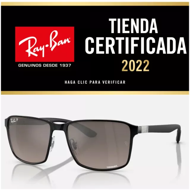 Gafas Ray Ban RB3721CH 186/5J Matte Black CHROMANCE MIRROR Flash Polarized New