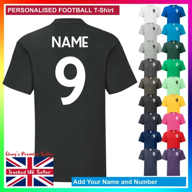 Personalised Printed KIDS Football Style T-Shirt / Boys Girls Children's Tee Top