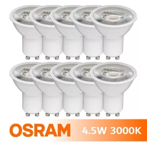 10er SET OSRAM Leuchtmittel LED VALUE PAR16 GU10 4,5W wie 50W 3000K warmweiss