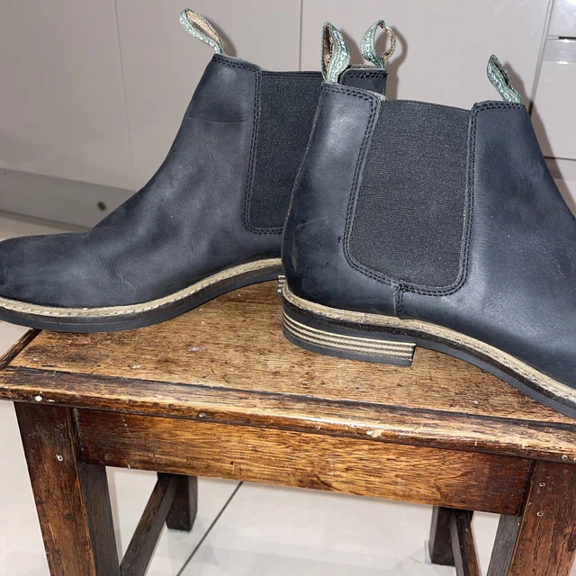 BARBOUR MENS Black HARTON Chelsea Ankle Boots UK SIZE 8 RRP £129 £