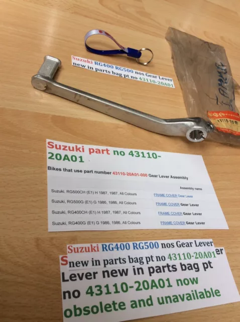 Suzuki RG400 RG500 nos Rear Brake Lever new in parts bag pt no 43110-20A01
