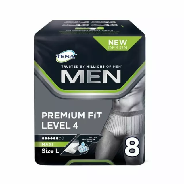 Tena Herren Premium Passform Unterwäsche Level 4 Maxi Grösse L 8Er-Pack 2