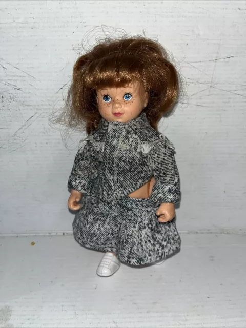 Vintage LGTI Lewis Galoob 1989 Walking Doll 7 1/2" Hard Plastic Not Sure Works?