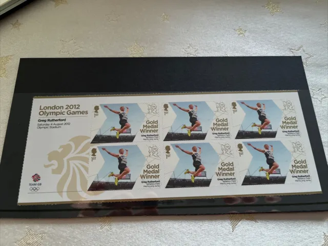 London 2012 Olympic Games Gold Medal Winners Mini Sheet GREG RUTHERFORD