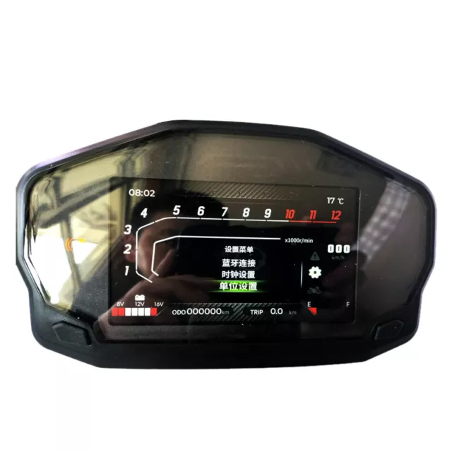 Universal LCD Digital Motorcycle Speedometer Tachometer Odometer Fuel Gauge 3