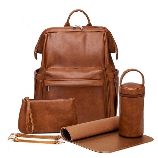 Pu Leather Diaper Bag Backpack Maternity Bag for Stroller Baby Mummy Bags Bag
