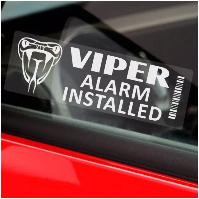 5 x Stickers VIPER Alarm Installed Device Signs Security Car Van Warning White