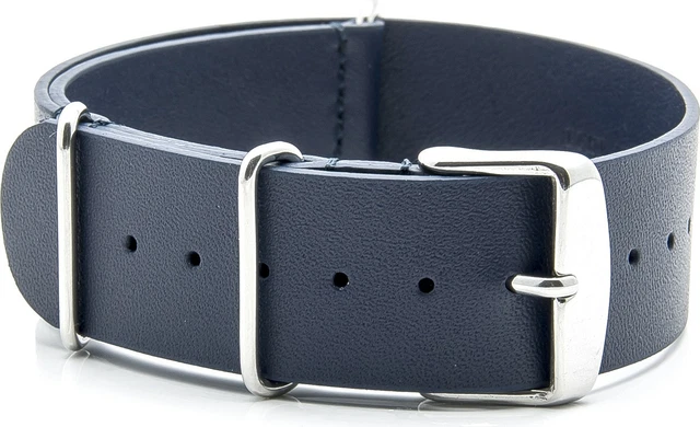 Bracelet Montre Cuir Veau Militaire Marron - 3 Pièces - Largeur 24mm - Qualité Lourde - Neuf Avec étiquettes