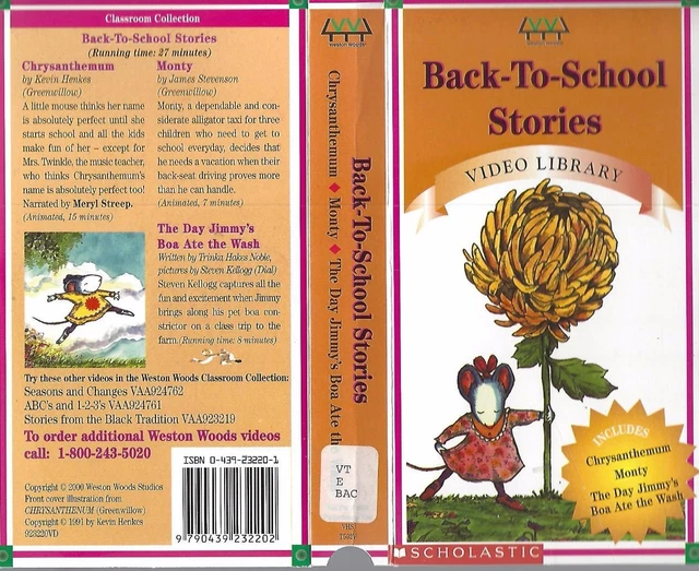 CHRYSANTHEMUM & OTHER Stories by Kevin HenkesVHS Scholastic Video